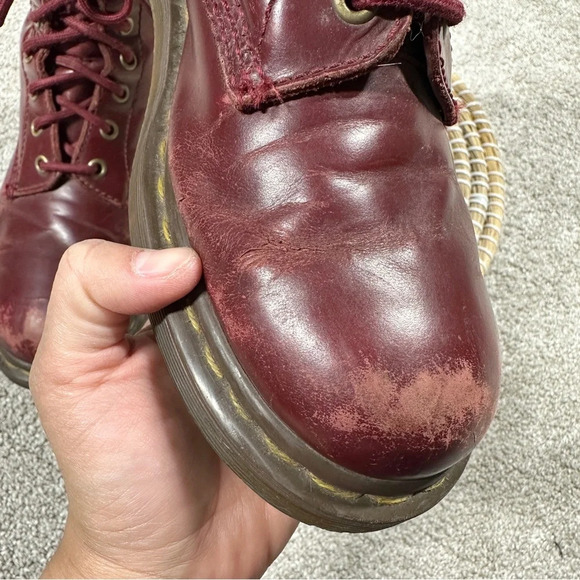 Dr. Martens Women’s Pascal Cherry Shiraz Buttero Leather 8-Eye Boots Size 6 - Picture 14 of 16